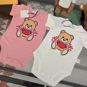 Детские ромгеры цельные детские новорожденные классические буквы медведя печать модные мальчики девочка милая верхняя комбинезон детской набор малыш