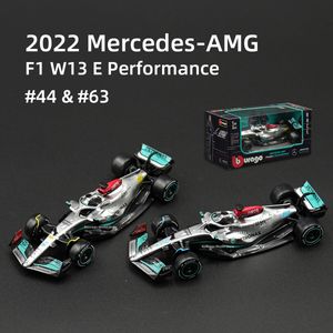 Diecast Model Bbrago 1 43 Mercedesamg W13 75 C42 McLaren MCL36 RB18 Формула Racing Car Статический сплав 230518