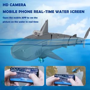 Электрические лодки RC Submarine с 480p -камерой подводной игрушки для подводной лодки пульт дистанционного управления акул -роботами животных на радиоконтролируемых игрушках для детей 230518