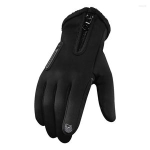 Cycling Gloves Men Women Winter Warm Thermal Fleece Bike For Touch Screen Waterproof Windproof Full Finger Mittens