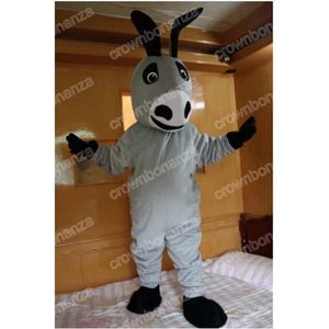 Simulazione Costumi della mascotte dell'asino grigio Carnevale dei cartoni animati Unisex Adulti Outfit Festa di compleanno Halloween Christmas Outdoor Outfit Suit