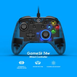 Игровые контроллеры Joysticks GameIR T4W Wired GamePad USB -контроллер с вибрацией и турбофункциональным ПК джойстик для Windows 7 8 10 11 230518