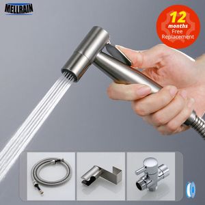 Bathroom Shower Heads Handheld bidet sprayer set for toilet Stainless Steel Hand Bidet faucet for Bathroom hand sprayer shower head self cleaning 230518