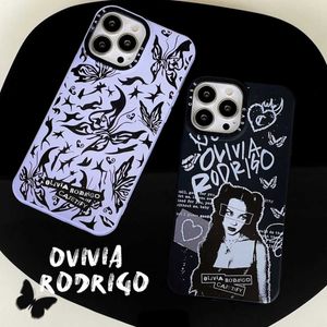 Роскошный корпус бренд милый Olivia Rodrigo Butterfly Cash для iPhone 13 12 11 Pro Max 7 8 Plus X XS XR зеркал Crack Cover J230519