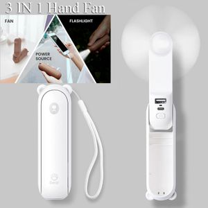 Outro Fan Handheld Mini Fan 3 em 1 ventilador de mão portátil portátil USB Recarregável Pocket Pocket Battery Operated Film com Power Bank 230518