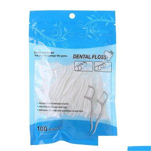 Other Household Cleaning Tools Accessories 100Pcs Dental Floss Flosser Picks Tooticks Teeth Stick Tooth Interdental Dentals Pick O Dh3Gg