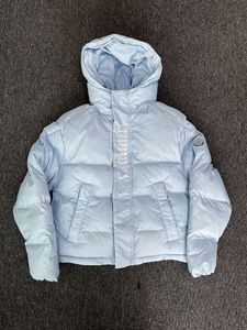Erkek ceketler Trapstar Londra Kod çözülmüş kapüşonlu puffer 2 0 buz mavi ceket işlemeli yazı kapüşonlu kış ceket 231027
