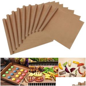 Other Bakeware Reusable Non Stick Baking Paper Liner High Temperature Resistant Sheet For Outdoor Bbq Drop Delivery Home Garden Kitc Dhlai
