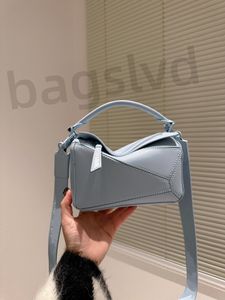 Tasarımcı Omuz Çantaları Crossbody Bag Lüks Tote Çanta Kadın Çanta Bulma Bulma Geometrik Tates Çantalar Geniş Omuz Kayışı Moda Çantası Kontrast Renk Patchwork Cüzdan Mavi