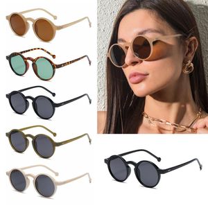 Солнцезащитные очки 1 пункт малой рамки дизайнер бренд UV400 раунд для Unisex Eyewear Vintage Sun Glasses Leopard Black
