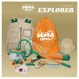 Science Discovery Kid Outdoor Exploration Insect Net Adventure Cattura Kit Set Toy Student Vest Hat Explorer Costume cosplay Clothes Tool 230520