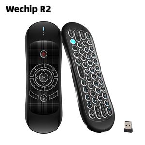 Wechip R2 2.4G Беспроводная воздушная мышь клавиатура Клавиатура Sense Sense Barelight Air Mouse Touchpad Пульт дистанционного управления клавиатурой для Android TV Box