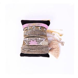 Браслет BLUESTAR женский браслет турецкий глаз браслет Femme ювелирные изделия с кристаллами повязка на руку с кисточкой MIYUKI ручной работы тканый ткацкий станок из бисера