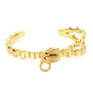 Pulseira de pulseira de zíper hollow pulseiras abertas para mulheres pulseiras de jóias de jóias de joias de cor de ouro