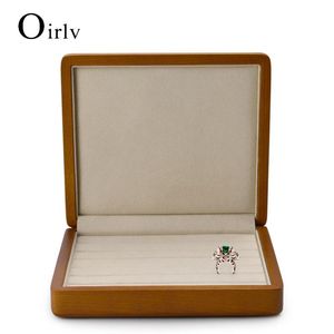 Коробки Oirlv, органайзер для колец из цельного дерева, коробка с микрофиброй 18*16*4 см, футляр для хранения сережек-гвоздиков, коробка для демонстрации ювелирных изделий по индивидуальному заказу