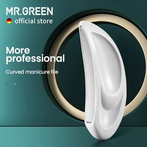 Файлы ногтей г -н Грин Профессиональная изогнутая и нержавеющая сталь поверхность втирания с эргономичной смолой ABS Manicure 230520
