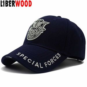 Ball Caps Liberwood Yüksek Kaliteli ABD Ordusu Özel Kuvvetleri SF De Oppresso Liber İşlemeli Kapak Şapkası Pamuk Beyzbol Kapağı Dad J230520