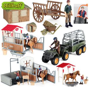 Eylem oyuncak figürleri simülasyon çiftlik hayvanları ev araba kümes hayvanları atlı at modeli erken eğitim oyuncakları çocuklar için Noel hediyesi 230520