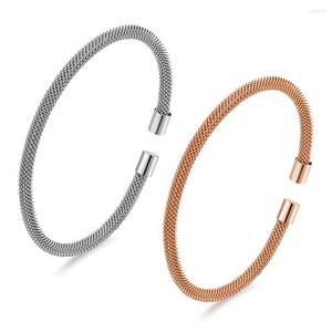 Bangle 2023 Simple Mesh Rose Gold Borlet Bracelet Элегантные женские