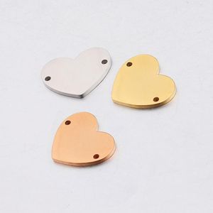 charms Fnixtar Heart Charms Stainless Steel Mirror Polished DIY Heart Charm Connectors For Bracelet 17*20mm 20piece/lot