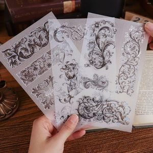 Hediye Sargısı Büyük Boyut 3 PCS Sülfürik Asit Kağıt Stickers Gitar Çizim Deseni Scrapbooking Malzemeleri için Estetik Paket El Sanatları Tedarikçisi