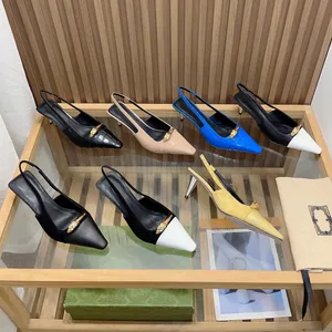 Kadınlar Düğün Partisi Yüksek topuklu sandalet ayakkabıları Lüks Tasarımcı Kadınlar 4.5 cm En Düşük Topuklu Ayakkabı Sandal Yaz Seksi Ejderha Kafa Pompaları Saçlı Ayak Pompası Sling Sırt Kadın Ayakkabı