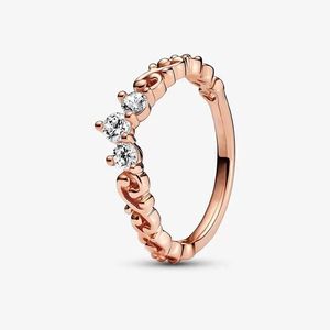 Вечное желание игристое чередующее кольцо для Pandora 18k Rose Gold Cocking Ring