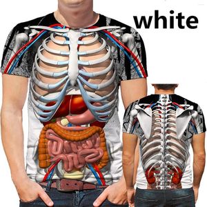 Camisetas masculinas Crânio gótico masculino 2023 T-shirt 3D Impressão engraçada de moda suja de moda curta roupas de manga curta