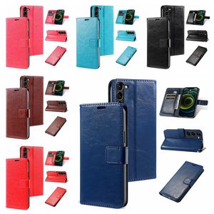 Samsung Galaxy A15 A05 A05S Huawei Mate 60 Pro Redmi Note 13 Pro+ Oppo A38 4G Vintage Retro Crazy Horse Flip Kimlik