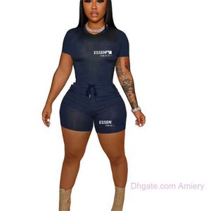 2024 Tasarımcı Kadın Trailtsits Yaz Spor Kıyafetleri Bayanlar İki Parça Şort Set Mektup Baskı Üstleri Tişört ve Şort Jogging Suits Kadın Giysileri Track Takım Takımları 2xl