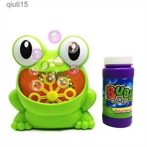 Silah oyuncakları sıcak sevimli komik kurbağa otomatik kabarcık makinesi Blower Maker Party Summer Dış Mekan Oyuncak Çocuklar için Toptan ve Damla Deniz Tıpkı T230522