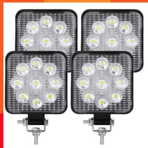 Yeni 27W çalışma Işığı 12V araba LED spot ışığı 9 LED kare ışıklar Otomatik Kamyon Kapalı Yol Mini Led Offroad Gece Sürüş Aydınlatma Sis Lambası