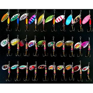 Fishing Hooks ZWICKE 30pcs Spinner Lure Kit Metal Sequin Spoon Hard Bait Wobblers Set Tackle Isca Atificial Pesca 230520