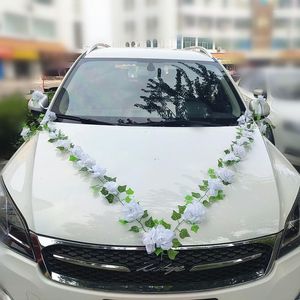 Dekoratif çiçekler beyaz gül yapay ipek çiçek ana düğün araba düzenleme seti yardımcı dekorasyon yılı
