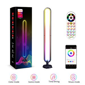 Led zemin lambası u şekilli, 41 inç 20W 120led Bluetooth akıllı uygulama, yatak odası oturma odası köşesi için, uzaktan, 16 milyon renk müzik senkronizasyonu, Noel partisi ile rgb