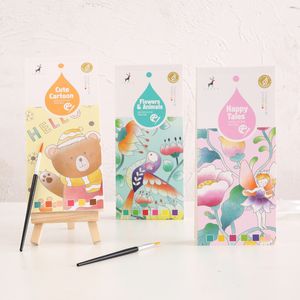20 Sheets Paint With Water Activity Books Set with Brush Children Kids Portable Gouache Graffiti Picture Drawing Coloring Toys