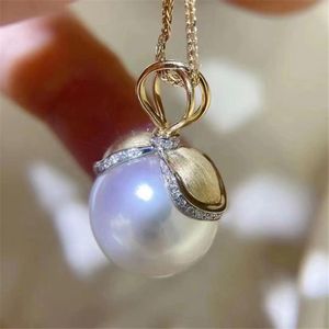 Components S925 Sterling Silver Pearl Pendant Settings Blank/Base For DIY Pendant Jewelry Making Accessories Suitable for 1113mm Bead