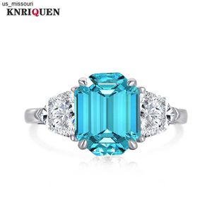 Bant Yüzükleri Orijinal 100 925 Gümüş 810mm Pembe Kuvars Aquamarine Lab Diamond Ring Kadınlar için Kokteyl Partisi Yüzük Güzel Takı Hediyesi J230522