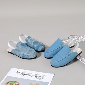 Sandali Estate Scarpe per bambini Scivoli per bambini all'aperto Neonate Pantofole di jeans Toddler Boys Blue Brand Flats Princess Slides Slip On Shoes 230522