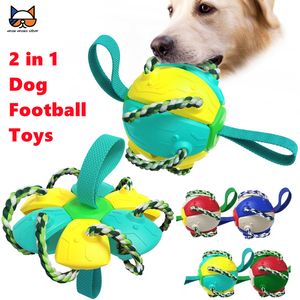 Dog Toys Chews UFO Magic Ball 2in1 Multifunctional Tranining Outdoor Interactive Dog Toys Agility Ball with Chew Ropes Play in Swimming Pool 230520