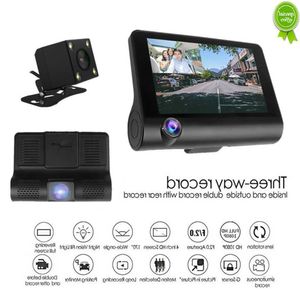 Автомобиль New FHD1080P Dual Lens Car DVR 3 камеры 4,0 дюйма с задним видом зеркальный зеркальный камера видеоректоратор Авто регистратор g Sensors Night Cisor