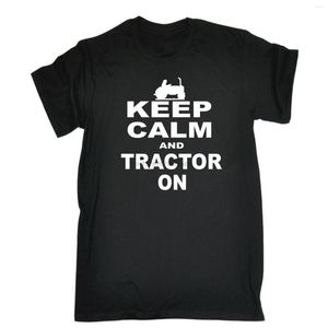 Erkek Tişörtleri Sakin ve Traktör T-Shirt Doğum Günü Şakası Çiftçi Çiftliği Hediyesi Tee Toptan Tees