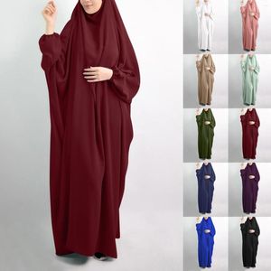 Sıradan Elbiseler Moda Kadınlar Kapşonlu Müslüman Elbise Eid Dua Giyim Jilbab Abaya Uzun Khimar Tam Kapak Ramazan Elbise Abayas İslami