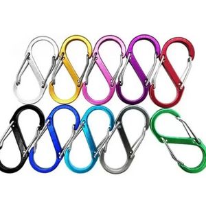 51x23mm Büyük Anahtarlık Çok Fonksiyonlu Anahtar Yüzük Açık Araçlar Kamp S-Tipi Toka 8 Karakterler Quickdraw Carabiner I0523