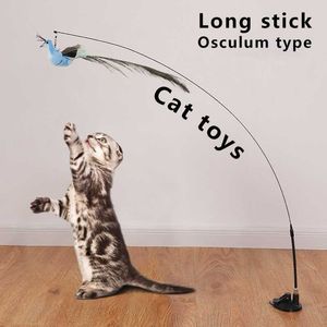 Interactive Cat Toys Cat Toy Funny Simulation Bird Feather with Bell Cat Stick Toy for Kitten Playing Teaser Wand Toy Pet Cats Supplies G230520