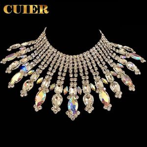 Ожерелья CuiEr Drag Queen, ожерелье, ювелирные изделия, 5 мм, SS28, кристаллы верхнего цвета, стразы, большой размер, женские сценические аксессуары для шоу