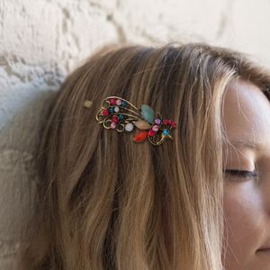 S3689 Moda Takı Yan Klip Kadınlar Vintage Peacock Saç Pin Saç Klip Renkli Rhinestone Saç Klip Bobby Pin Lady Barrette