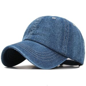 Top Caps Yüksek Kalite Denim Beyzbol Kapağı Erkek Kadın Kot Paplar Casquette Sade Kemik Şapkası Gorras Erkekler rahat boş baba şapkaları 230522