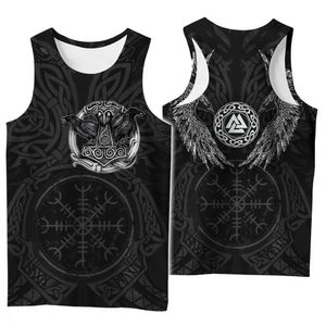 Erkek Tank Tops Hayat Ağacı Sembolü Dövme Kuzgun 3d Baskılı Erkekler Gömlek Yelek Harajuku Moda Kolsuz T-Shirt Yaz Sokağı Unisex Tank Tops 230522