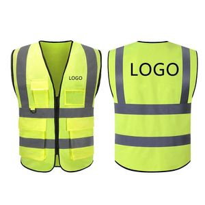 Workplace Safety Supply High Visibility Working Construction Warning Reflective Traffic Work Vest Green Reflect Safe Clothing Mens V Dhhy9